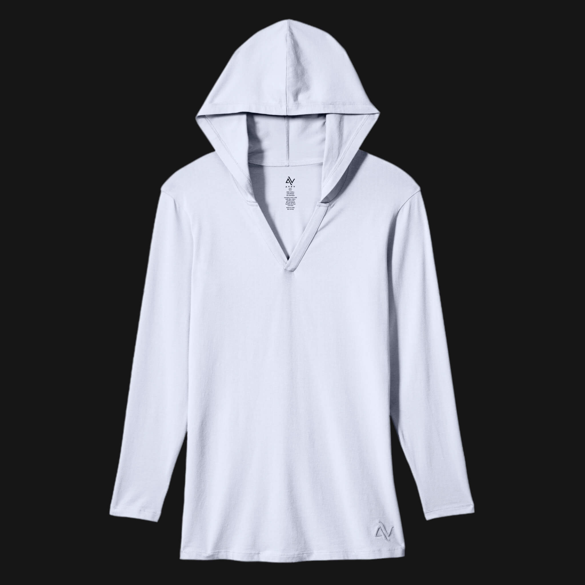 Nouveau Notched V-Neck Long Sleeve Hoodie