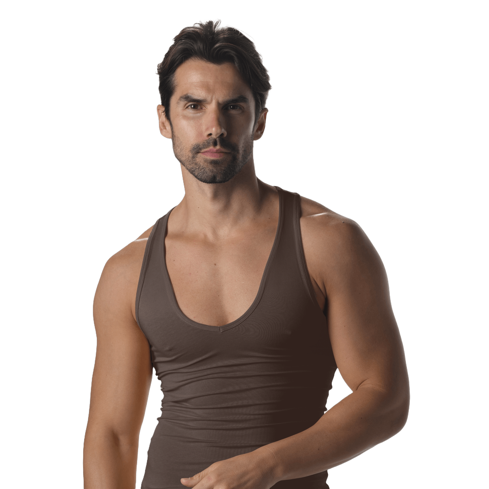 Modern Curved V-Neck Tank