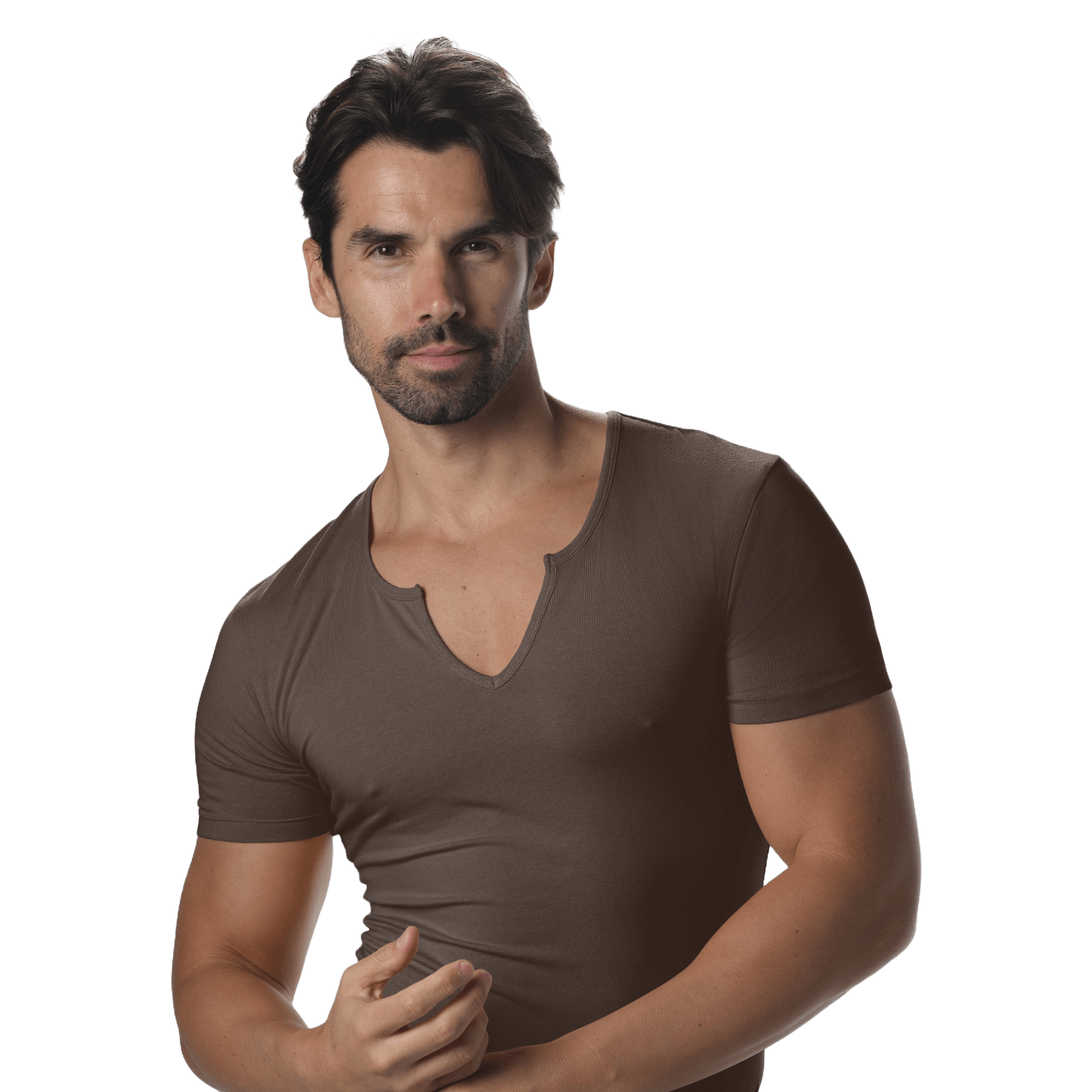 Nouveau Notched V-Neck Short Sleeve Tee