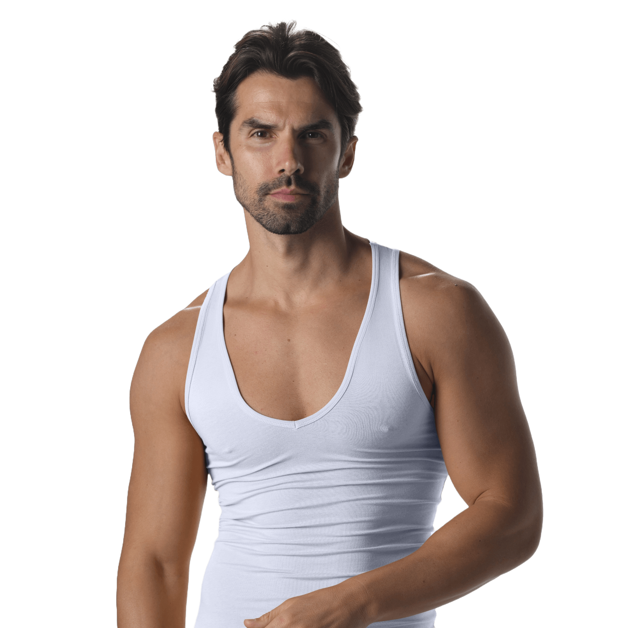 Modern Curved V-Neck Tank