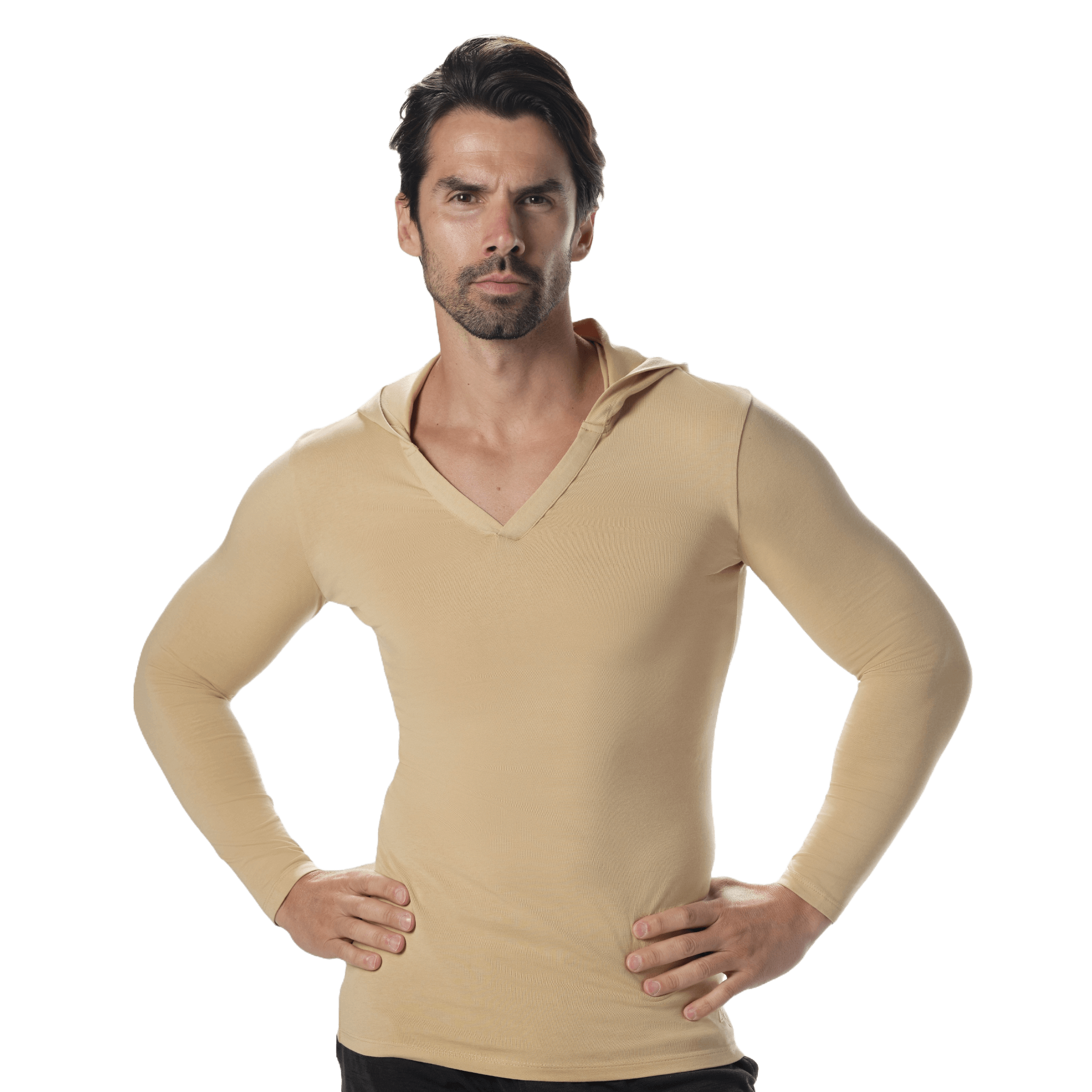 Nouveau Notched V-Neck Long Sleeve Hoodie