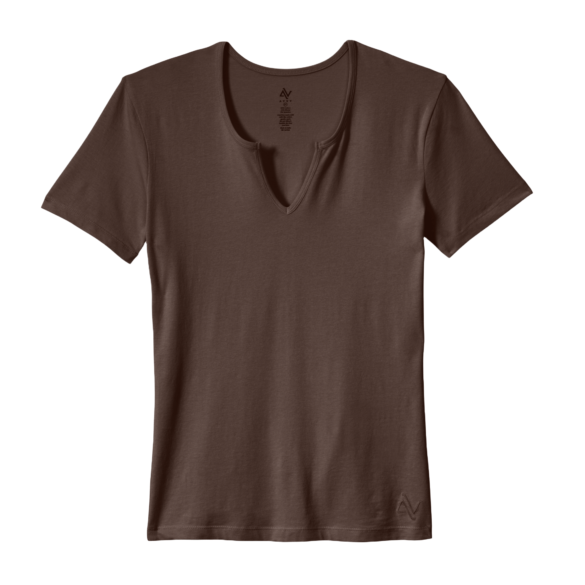 Nouveau Notched V-Neck Short Sleeve Tee