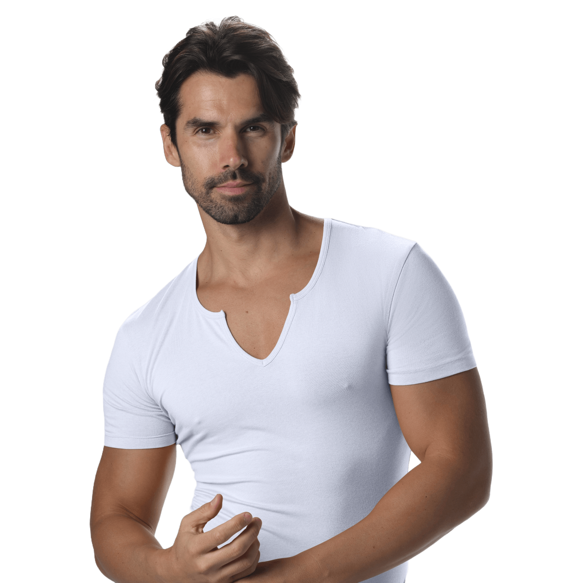 Nouveau Notched V-Neck Short Sleeve Tee