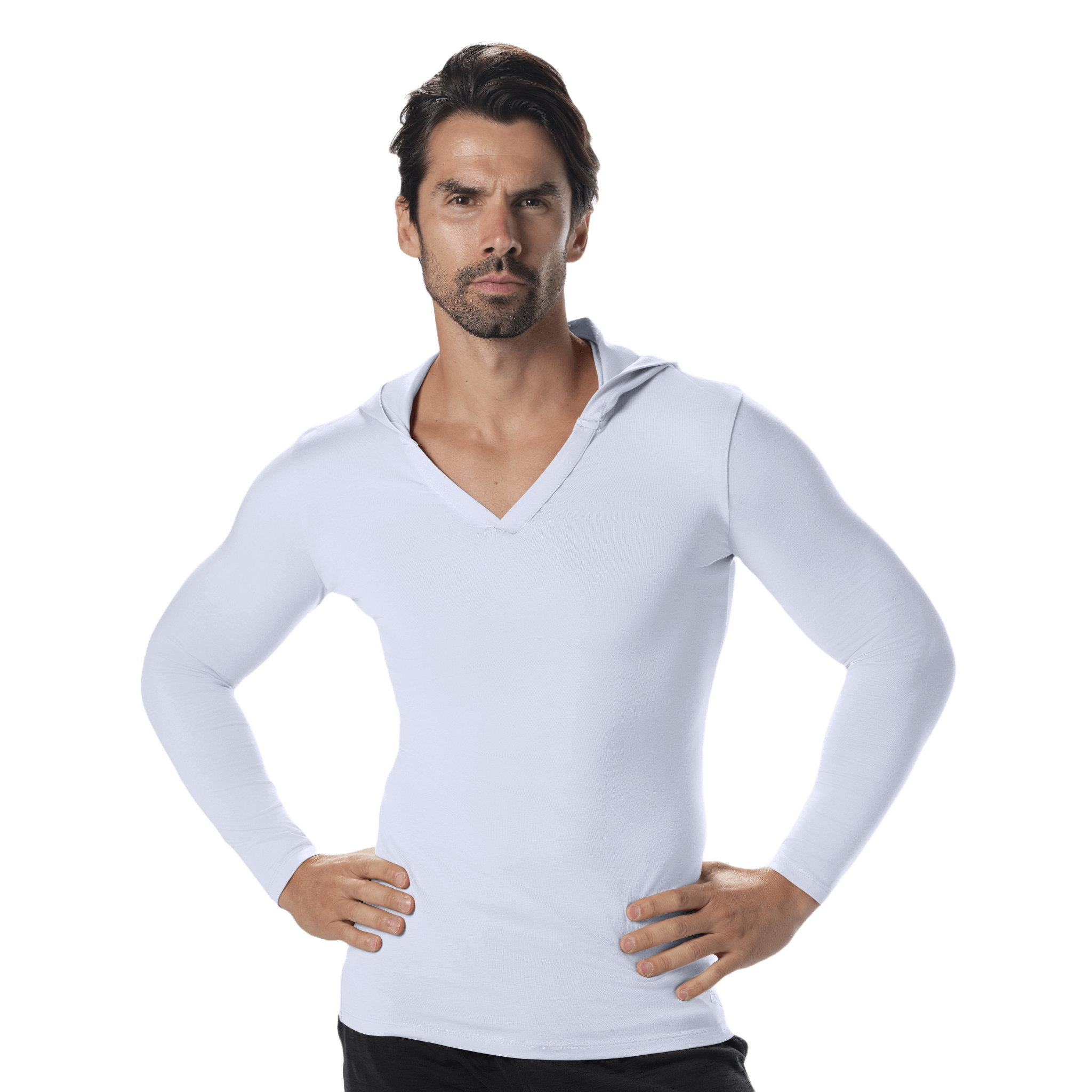 Nouveau Notched V-Neck Long Sleeve Hoodie