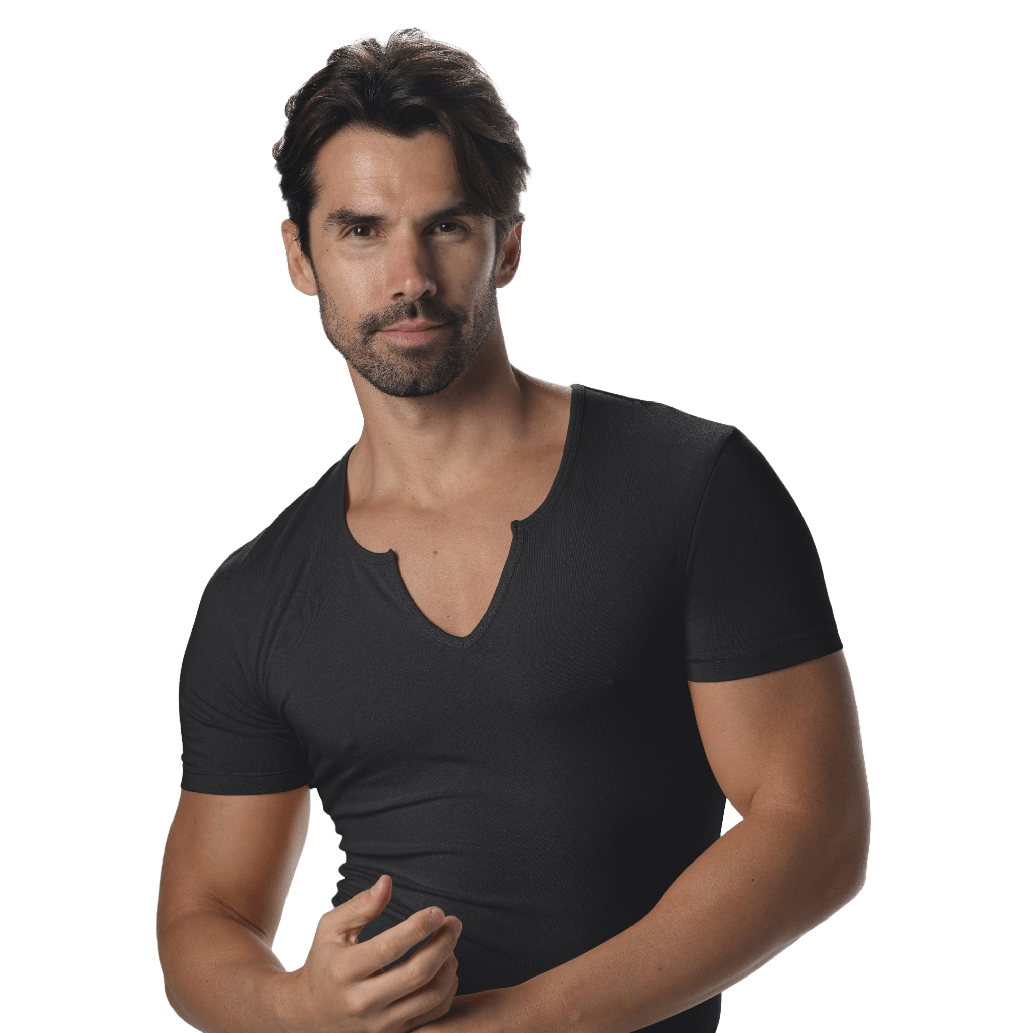 Nouveau Notched V-Neck Short Sleeve Tee