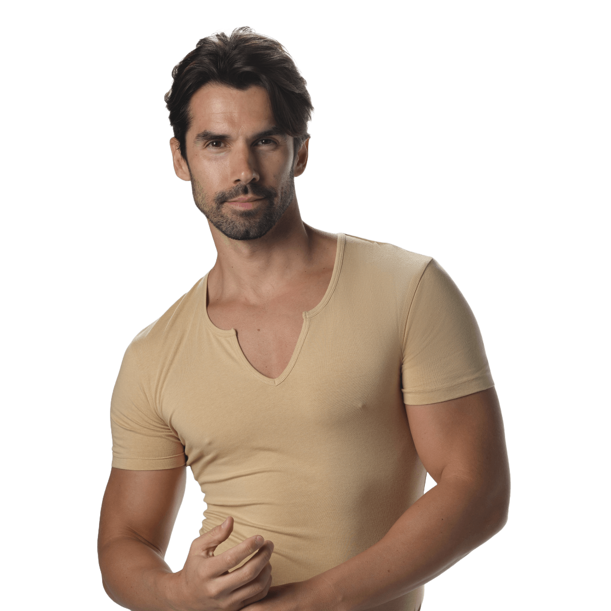 Nouveau Notched V-Neck Short Sleeve Tee