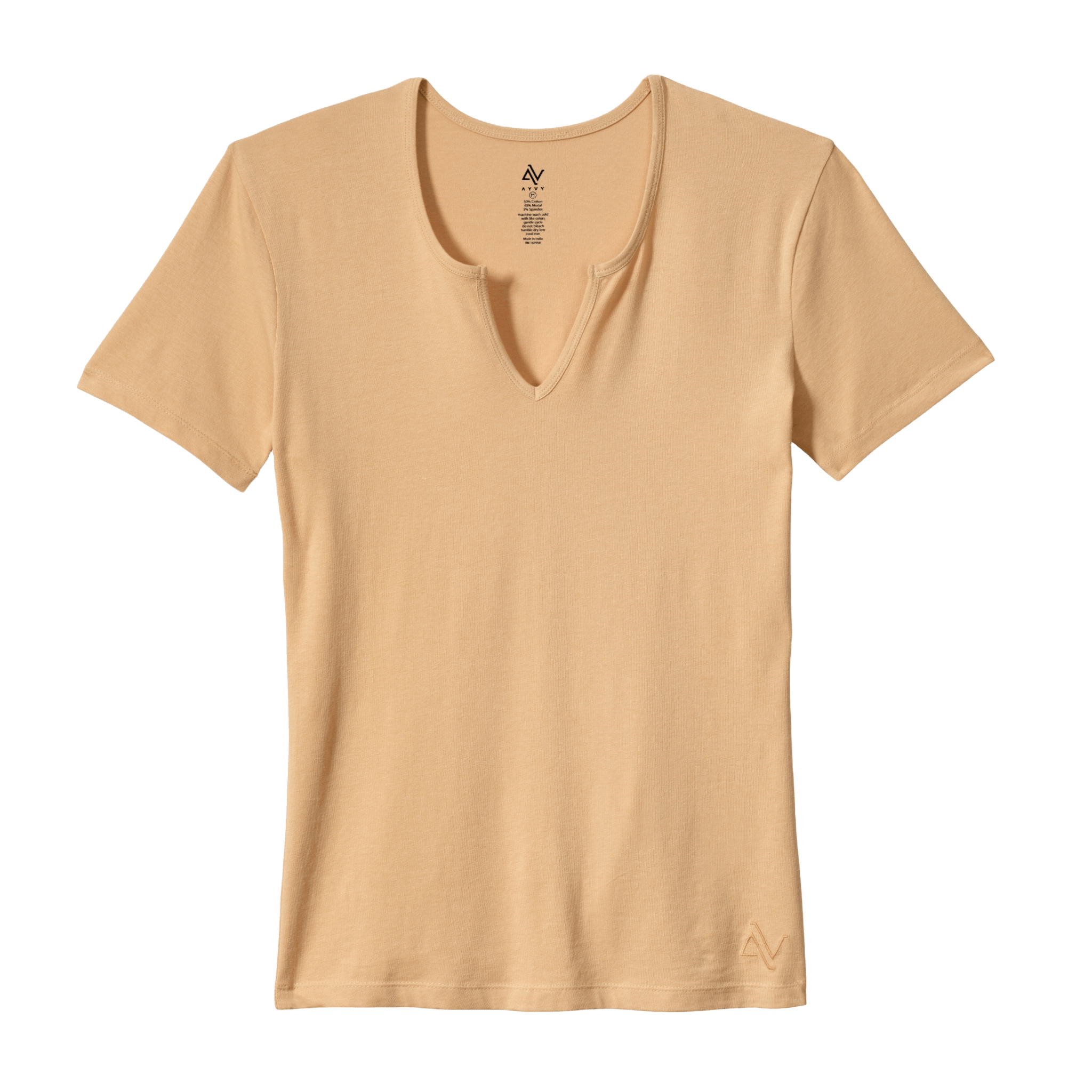 Nouveau Notched V-Neck Short Sleeve Tee